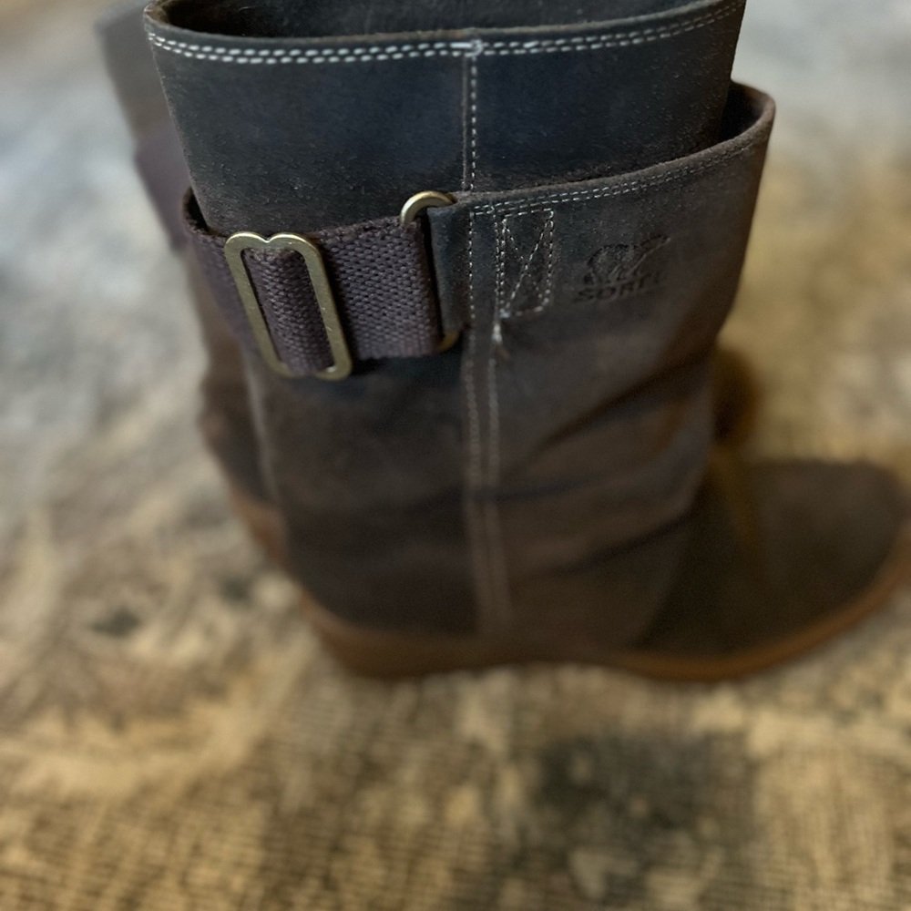 Sorel Toronto Brown Leather Mid Calf Winter Snow Wedge Boot Women's Size 7.5 - Picture 3 of 9